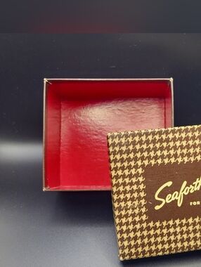 Vintage 1940s Seaforth Empty Grooming Gift Box  Alfred D McKelvy Houndstooth
